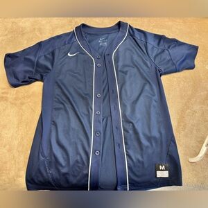 Nike Navy Blue Dri-FIT short sleeve baseball jersey
